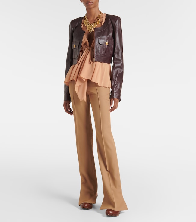 Chloé Ruffled silk chiffon top