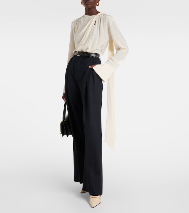 Victoria Beckham Scarf-detail silk blouse