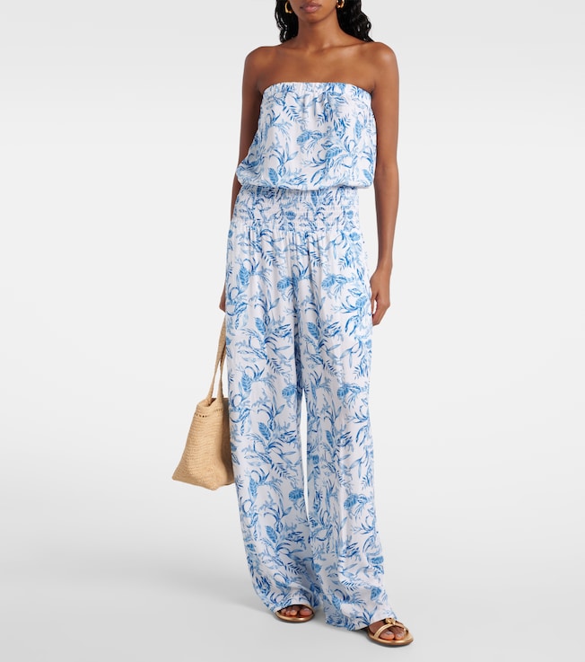 Melissa Odabash Naomi strapless cotton jumpsuit