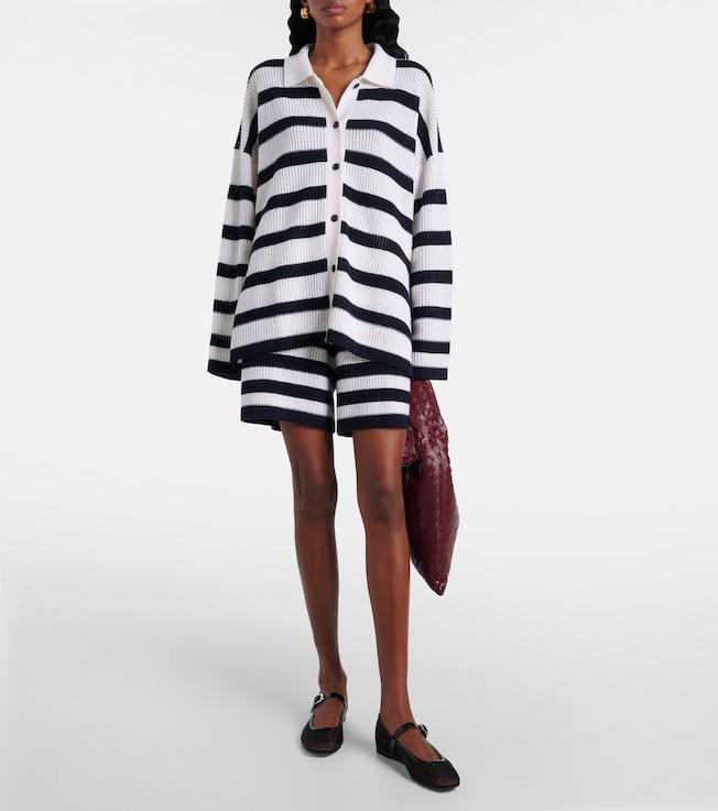 Jardin des Orangers Striped cashmere shorts