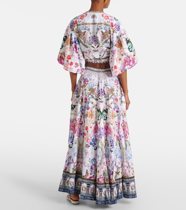  Camilla Floral linen crop top