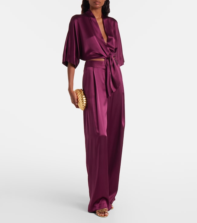 The Sei High-rise silk wide-leg pants