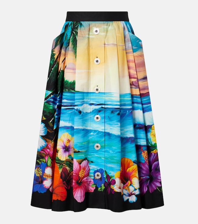 Dolce&Gabbana Printed cotton midi skirt