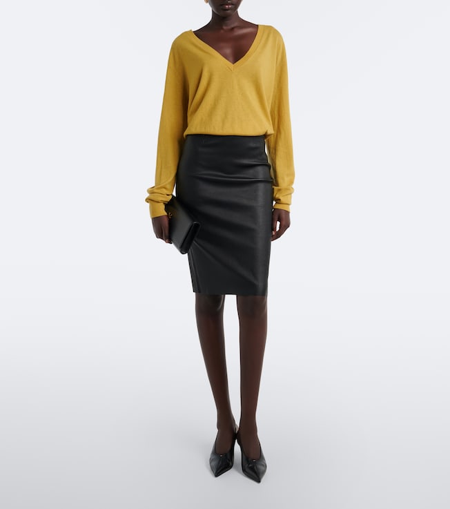 Stouls Gilda leather midi skirt
