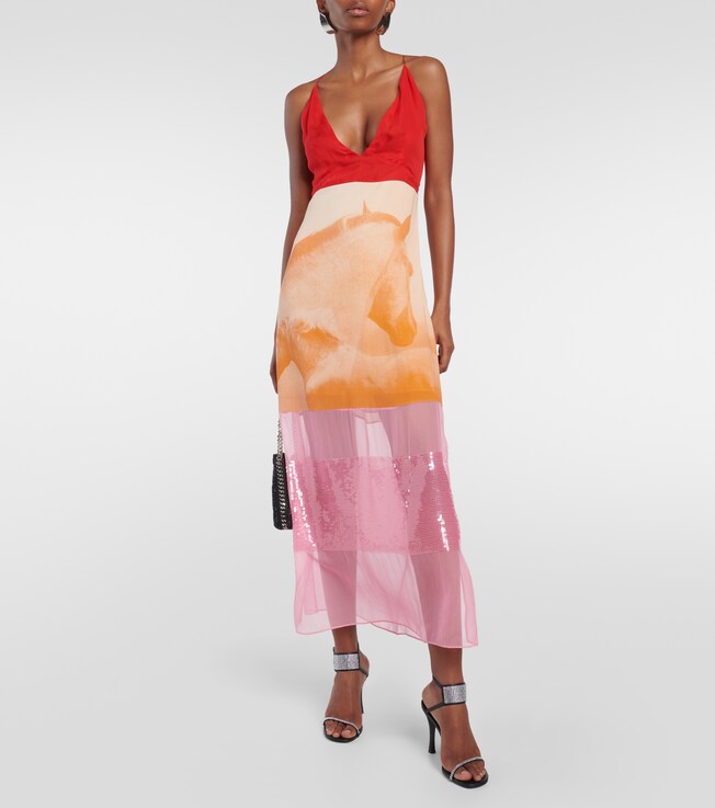 Stella McCartney Sequined silk midi dress