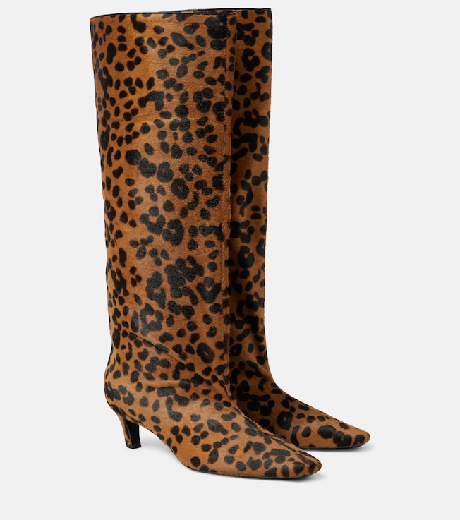 TOTEME Wide Shaft calf hair knee-high boots