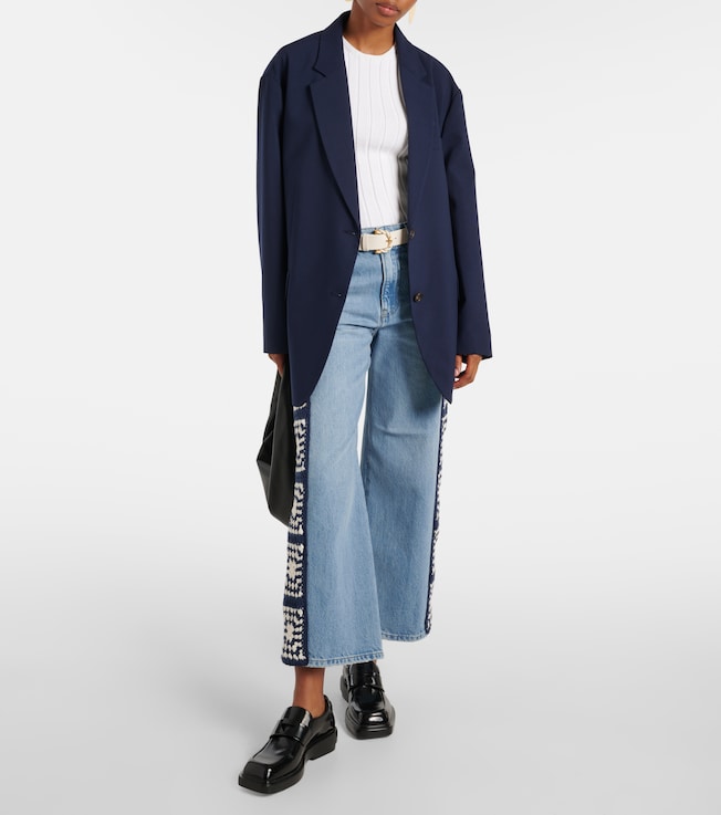 FRAME Le Jane Crop Crochet straight jeans