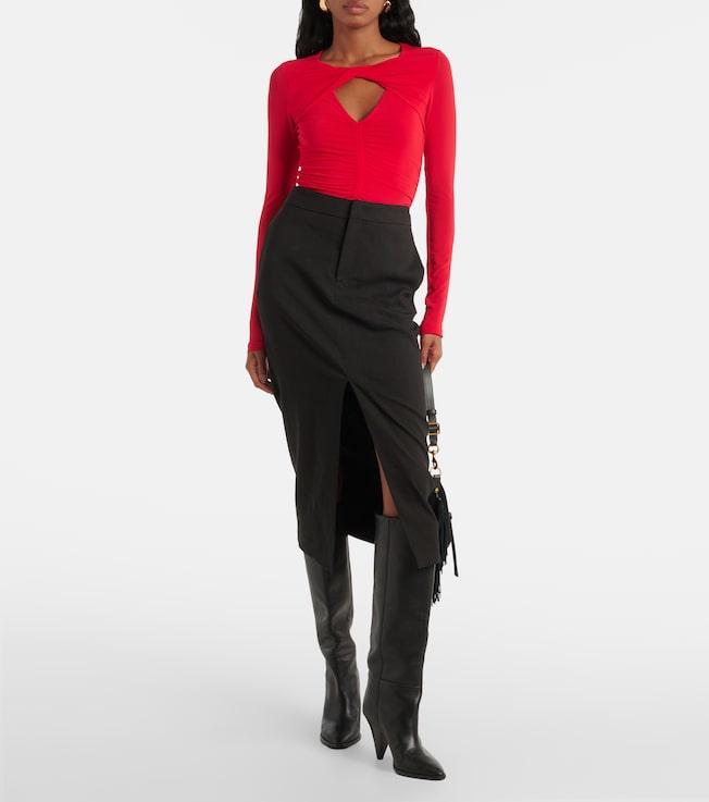 Isabel Marant Vandalia gathered jersey top