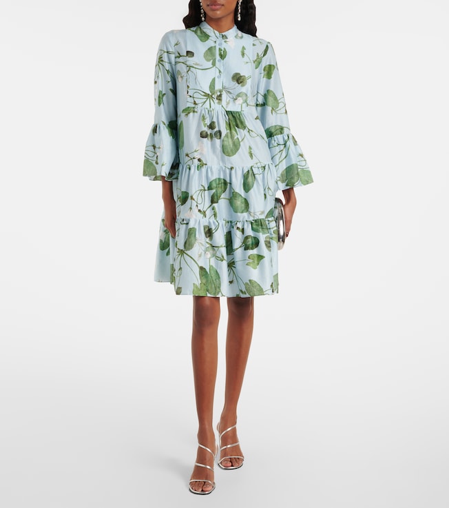 Erdem Tiered floral cotton minidress