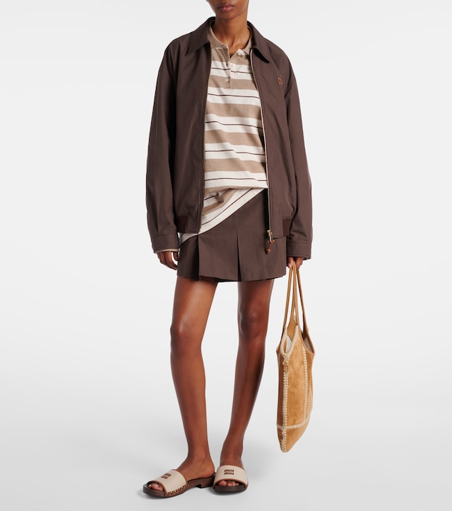 Miu Miu Logo cotton-blend blouson