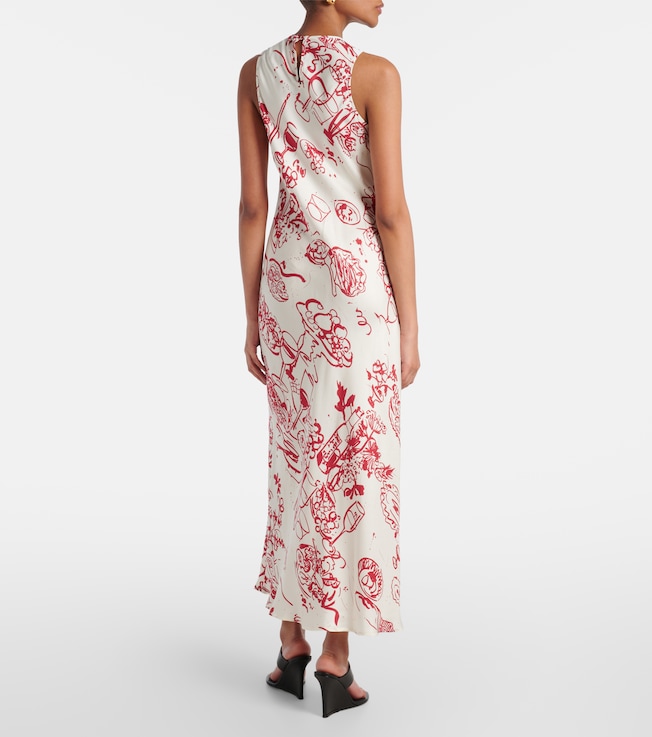  Asceno Printed silk maxi dress