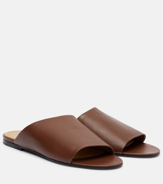 The Row Signum leather slides