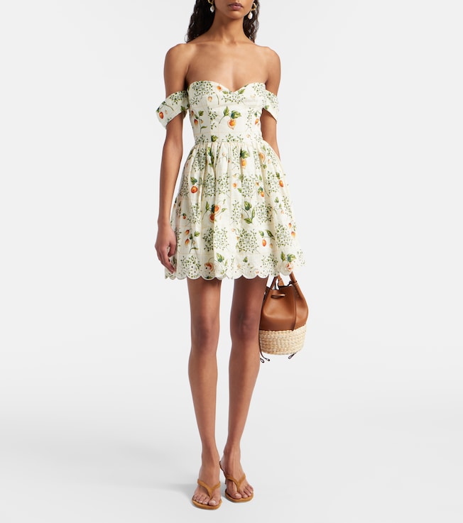 Agua by Agua Bendita Poesia off-shoulder linen minidress