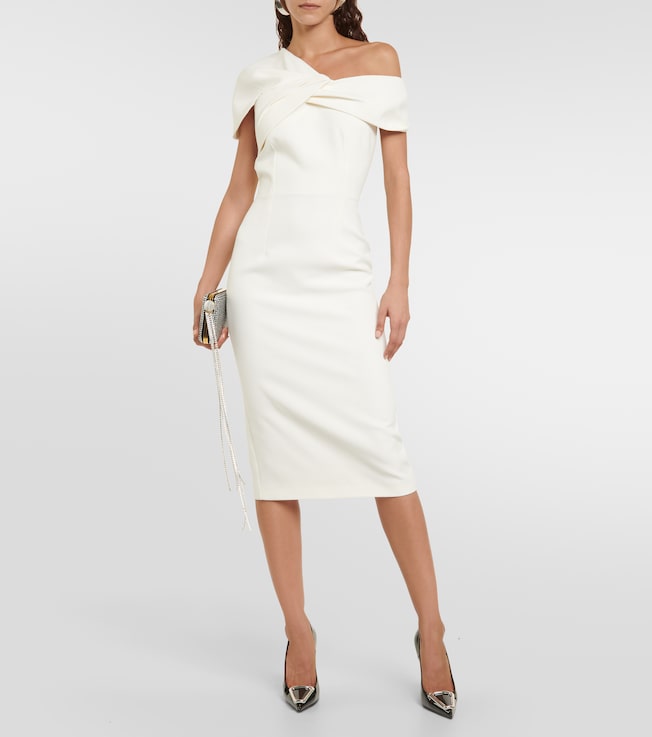Safiyaa Salmone crêpe midi dress