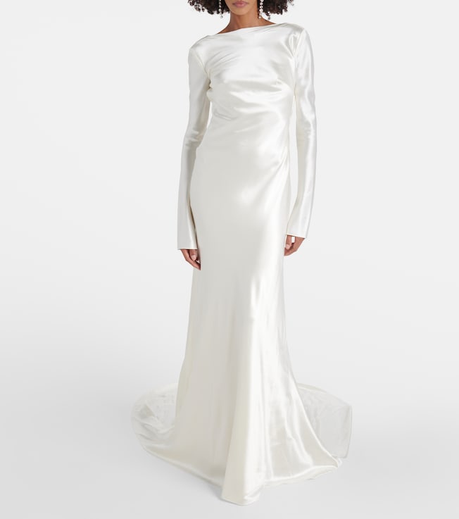 Danielle Frankel Bridal Simone wool and silk satin gown