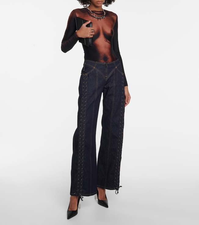 Jean Paul Gaultier Tattoo trompe-l'œil jersey bodysuit