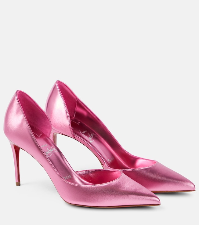 CHRISTIAN LOUBOUTIN Iriza 85 metallic leather pumps