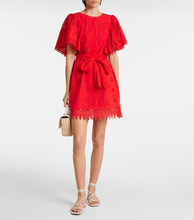 Melissa Odabash Kara cotton broderie anglaise minidress