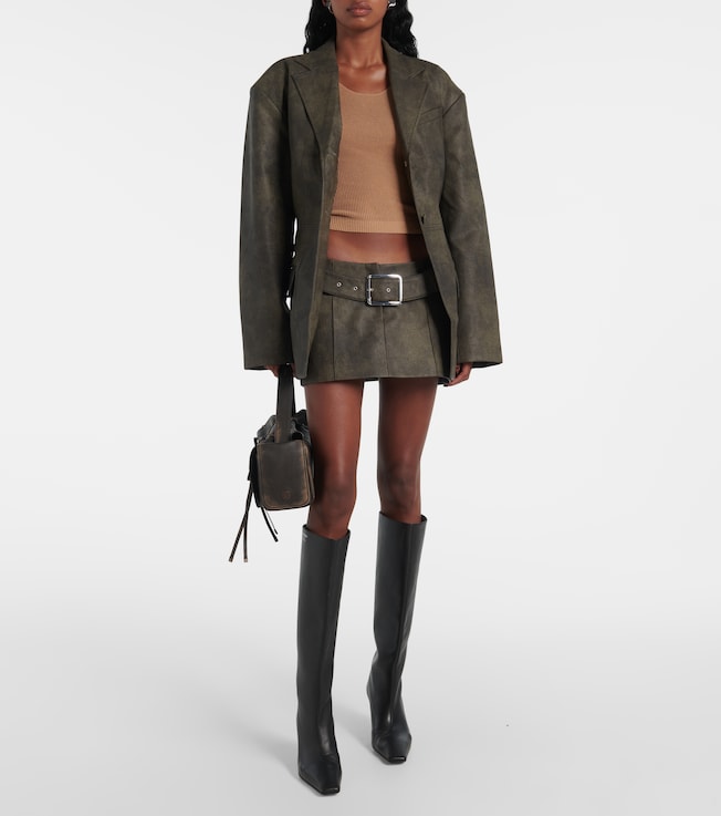 Aya Muse Kaya belted faux leather miniskirt
