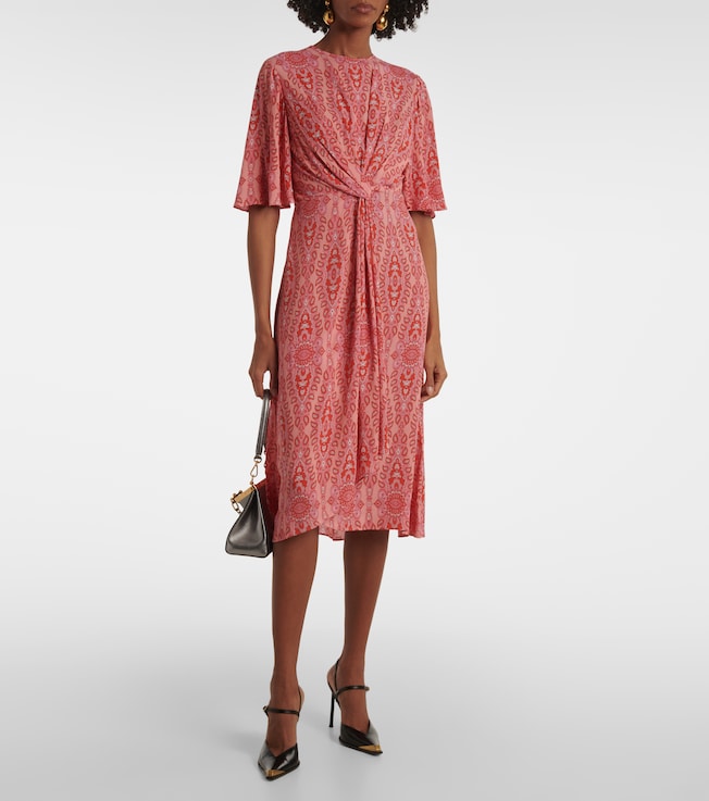 Etro Printed gathered midi dress