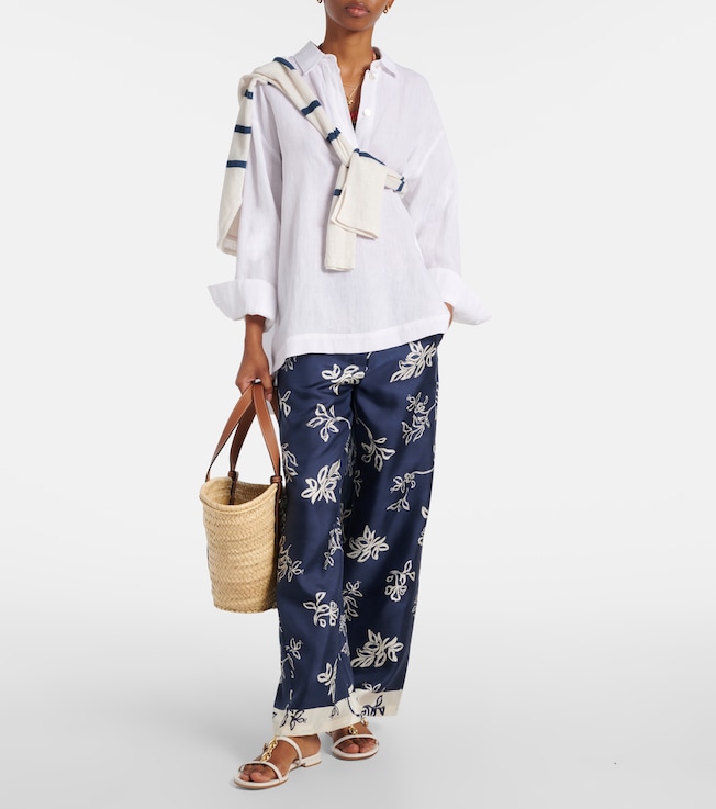 S Max Mara Cinzia high-rise silk wide-leg pants
