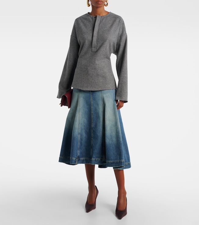 Victoria Beckham Denim midi skirt