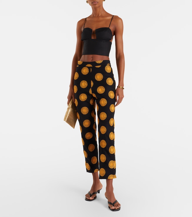 Cala de la Cruz Imperia cutout linen crop top