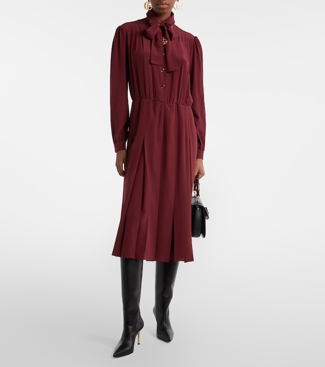 Gucci Pleated silk crêpe de chine midi dress