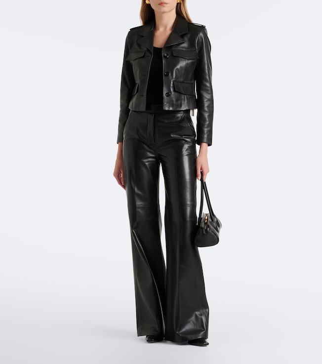 Dorothee Schumacher Leather flared pants