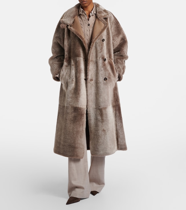 Brunello Cucinelli Shearling wrap coat