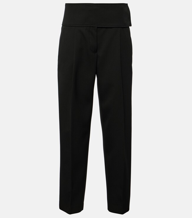 Pantalon ample en laine à taille haute  | Jil Sander
