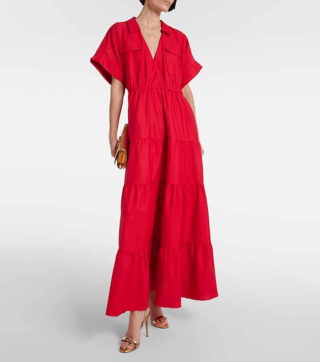 Adriana Degreas Tiered cotton maxi dress