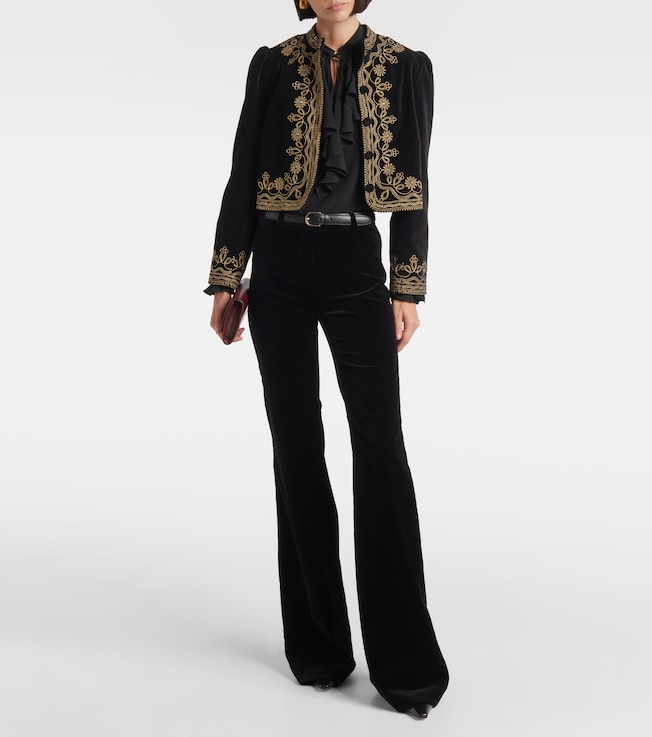 RIXO Denver embroidered cotton jacket