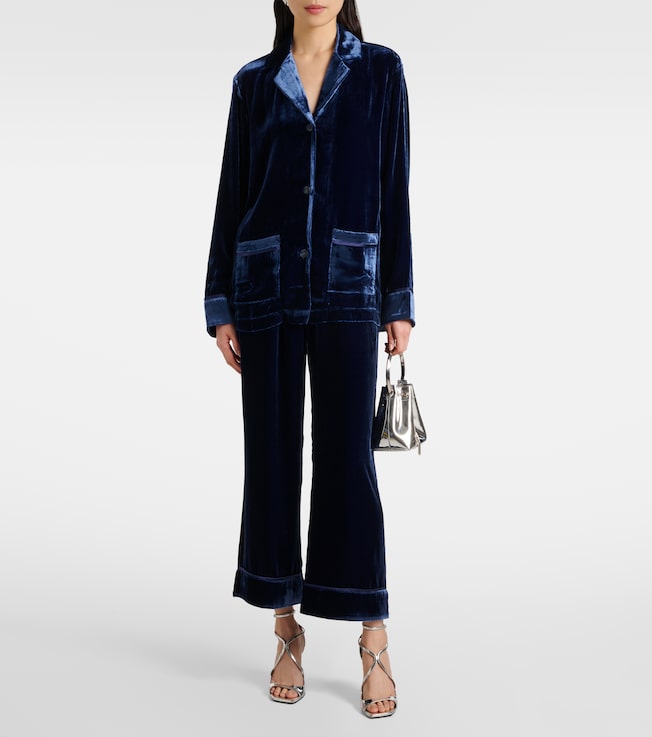 Asceno Brescia mid-rise velvet wide-leg pants 