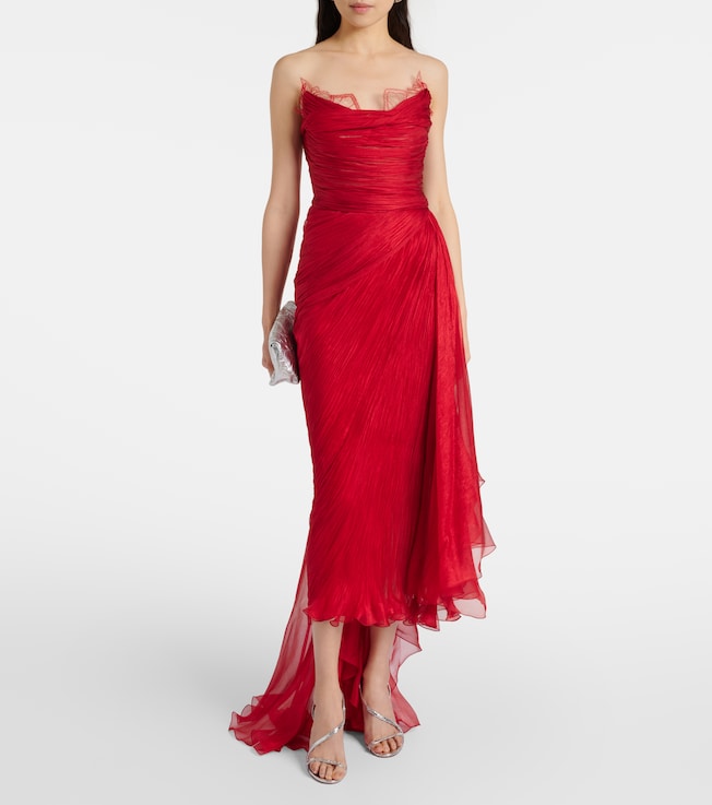 Maria Lucia Hohan Jolie ruched silk bustier gown