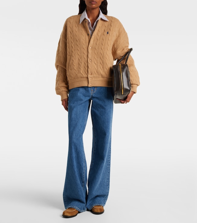 Polo Ralph Lauren Cable-knit wool and cashmere bomber jacket