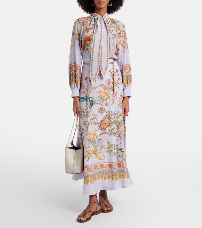 Etro Printed silk maxi skirt