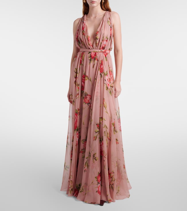 Dolce&Gabbana Floral silk chiffon gown
