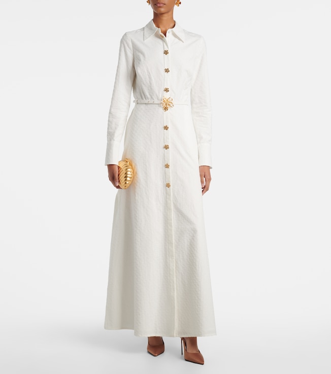 Oscar de la Renta Belted cotton poplin shirt dress