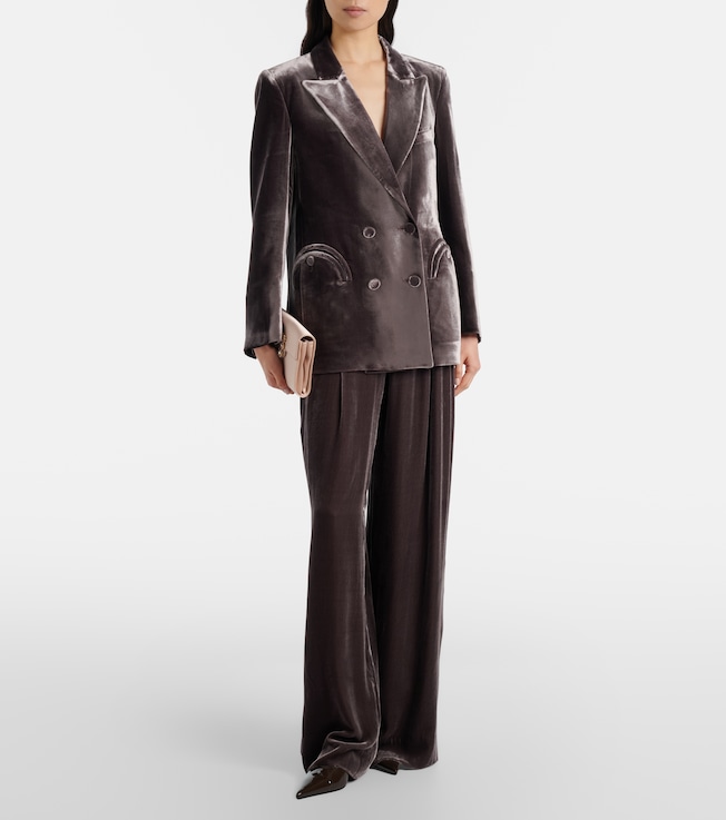 Blazé Milano Husi velvet wide-leg pants