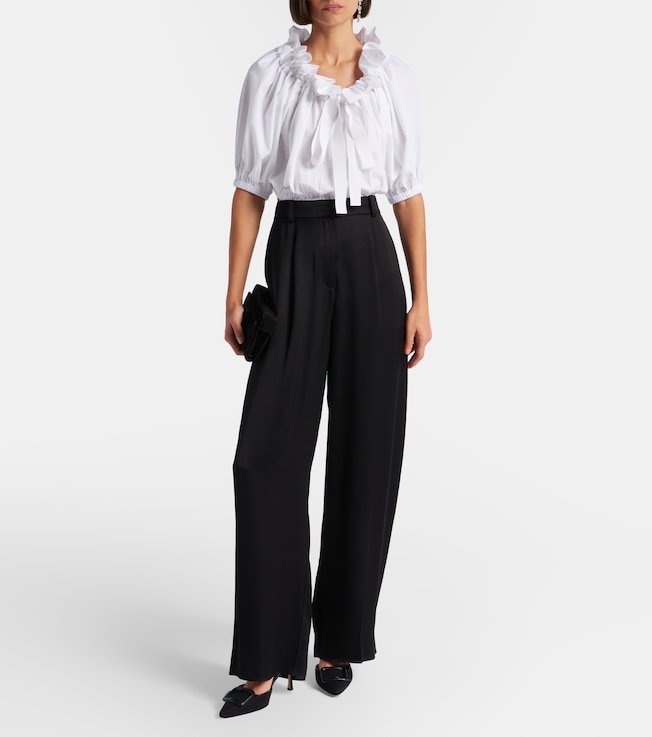 Patou Ruffled cropped cotton top