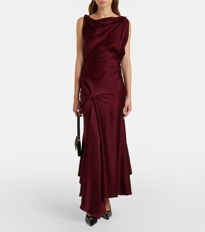 Victoria Beckham Posy draped satin midi dress