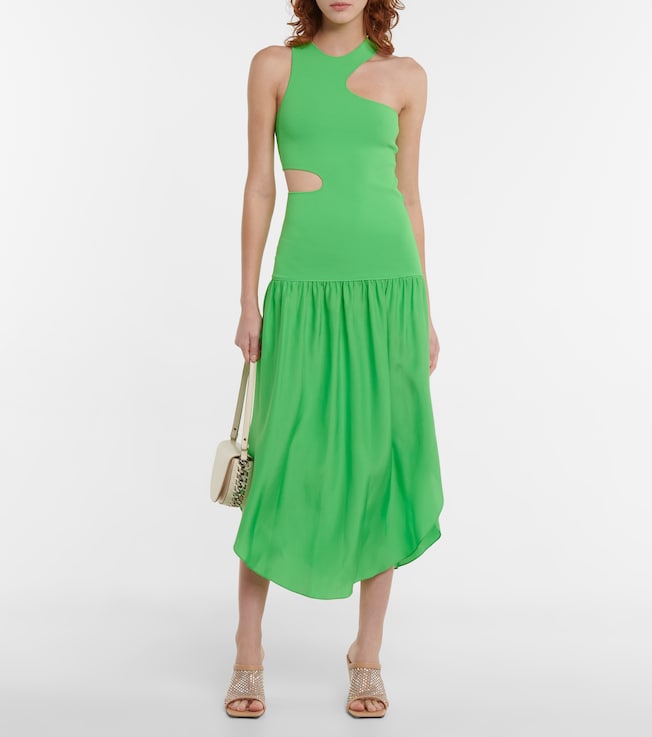 Stella McCartney Asymmetric cutout midi dress