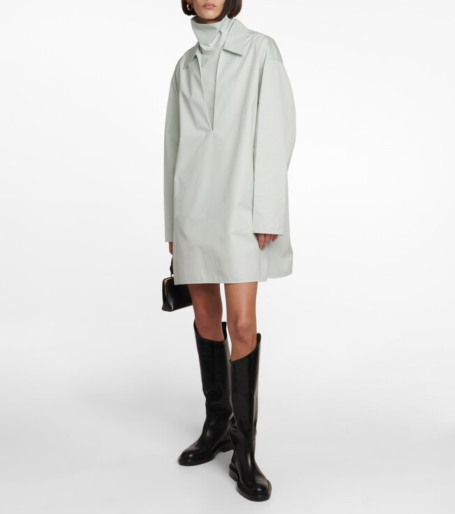 Jil Sander V-neck cotton minidress