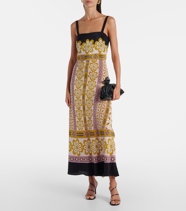 La DoubleJ Printed silk crêpe de chine maxi dress