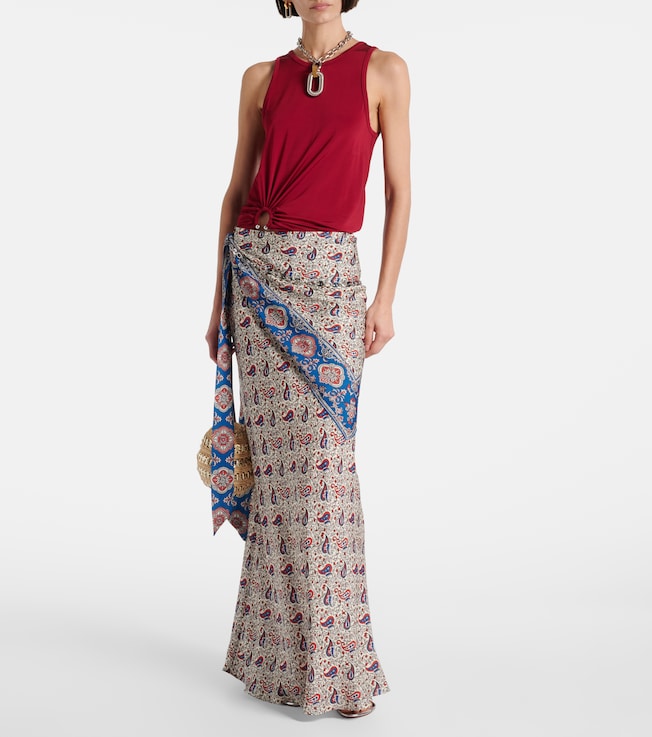 Rabanne Paisley satin maxi skirt