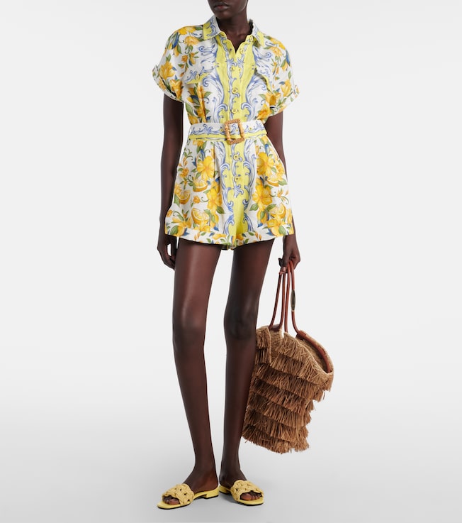 FARM Rio Printed linen romper