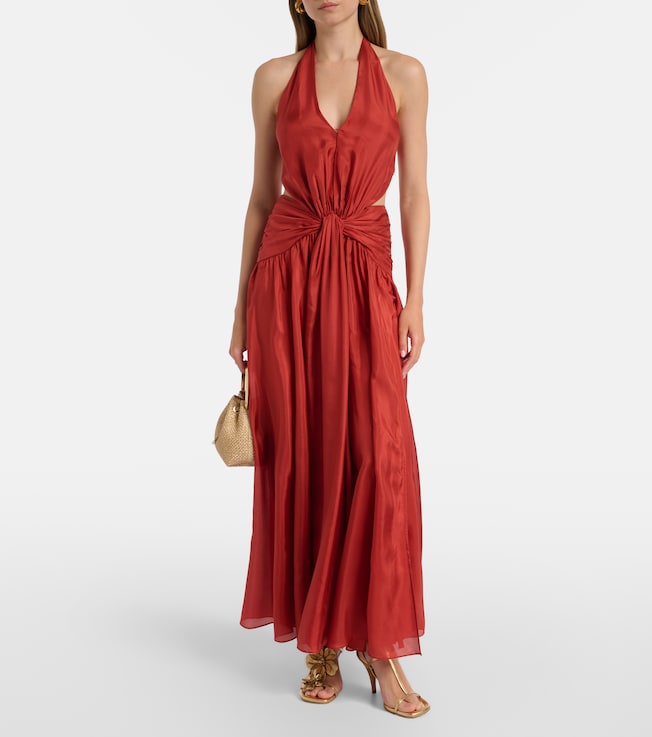 Zimmermann Indra cutout draped silk maxi dress