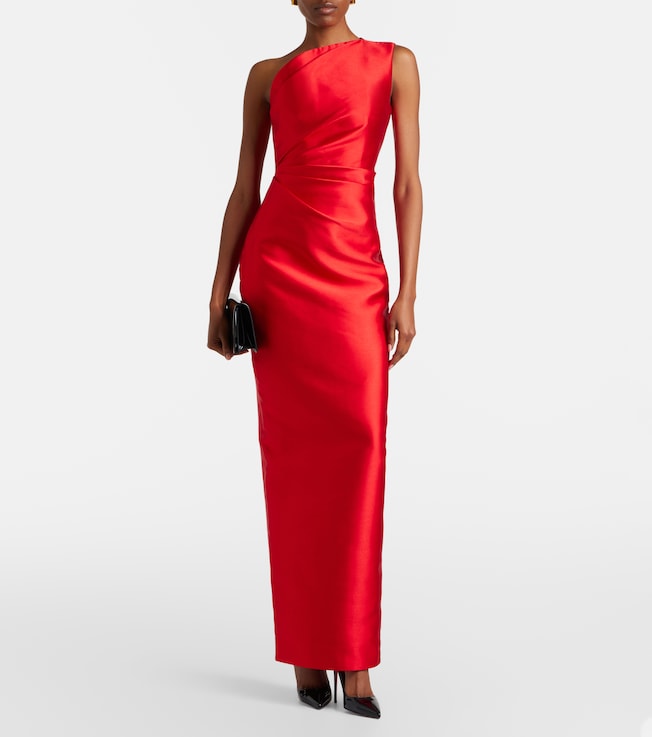 Solace London Kira draped satin cocktail dress