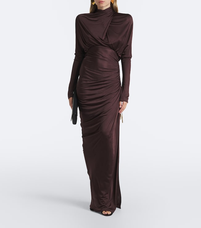 Balmain Draped jersey maxi dress
